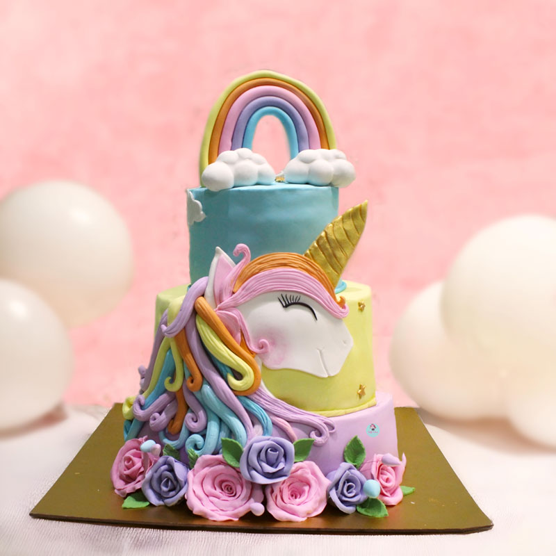 Three-Tier-Unicorn-Cake
